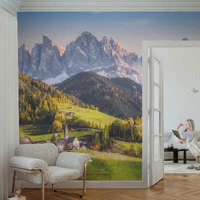 3D fototapet med motiv av ett bergslandskap
