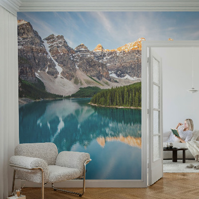 Fototapet barnrum med motiv av bergsreflektion