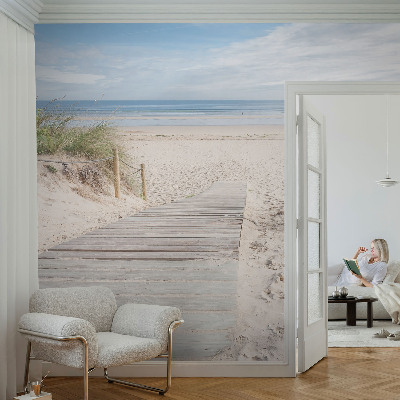 Fototapet för barn med motiv av träplankor