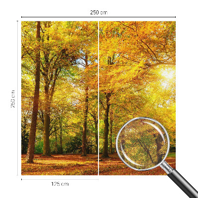 Peel and stick fototapet med motiv av gyllene blad