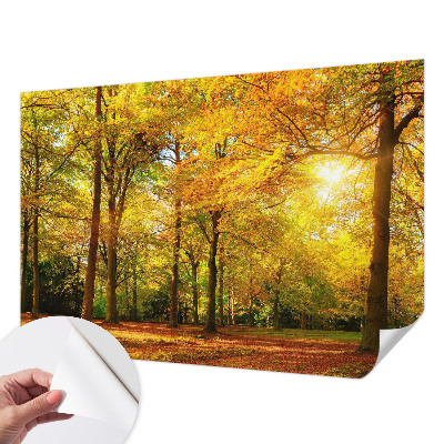 Peel and stick fototapet med motiv av gyllene blad