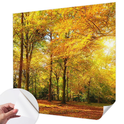 Peel and stick fototapet med motiv av gyllene blad