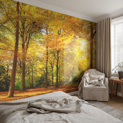 Peel and stick fototapet med motiv av gyllene blad