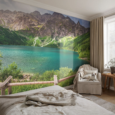 3D fototapet med motiv av ett bergslandskap