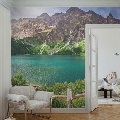 3D fototapet med motiv av ett bergslandskap