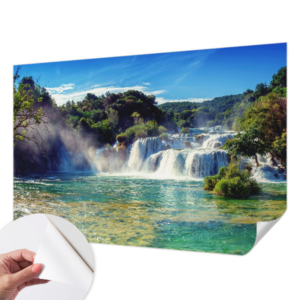 3D fototapet med motiv av ett vattenfallslandskap