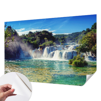 3D fototapet med motiv av ett vattenfallslandskap