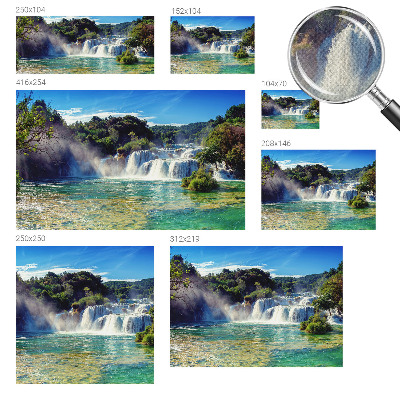 3D fototapet med motiv av ett vattenfallslandskap