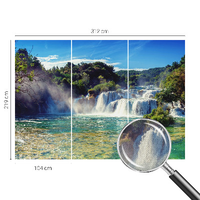 3D fototapet med motiv av ett vattenfallslandskap