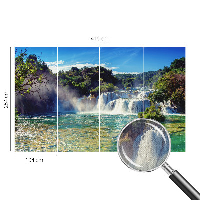 3D fototapet med motiv av ett vattenfallslandskap