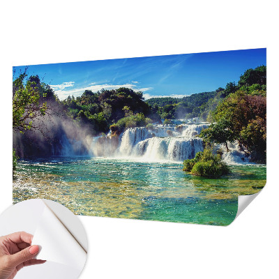 3D fototapet med motiv av ett vattenfallslandskap