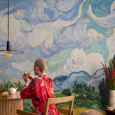 Fototapet barnrum med ett uttrycksfullt mönster av moln