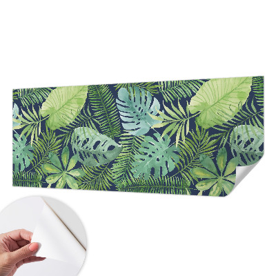 3D fototapet med motiv av tropiska löv