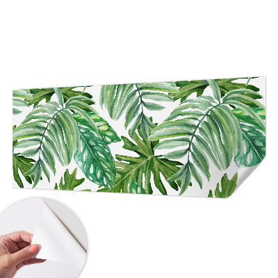 Självhäftande fototapet med motiv av exotiska blad