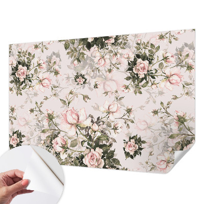 Självhäftande fotovägg med blommönster
