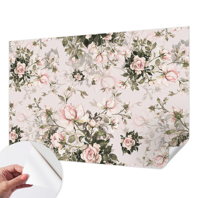 Självhäftande fotovägg med blommönster