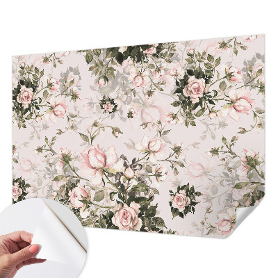 Självhäftande fotovägg med blommönster