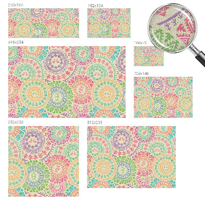 3D fototapet med färgglada mandalas