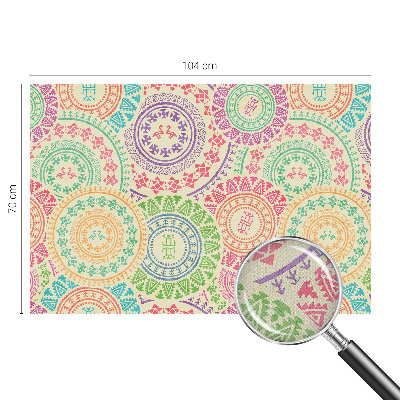 3D fototapet med färgglada mandalas