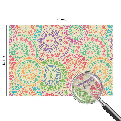 3D fototapet med färgglada mandalas