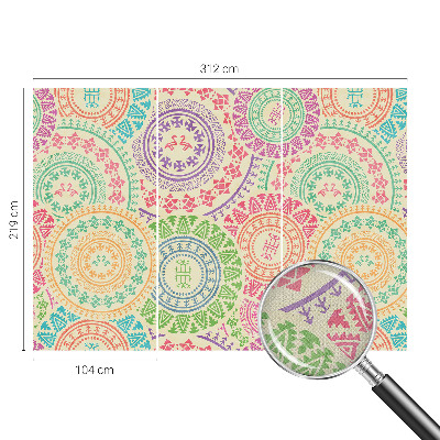 3D fototapet med färgglada mandalas