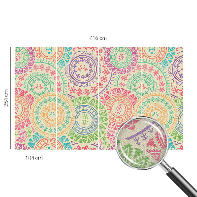 3D fototapet med färgglada mandalas