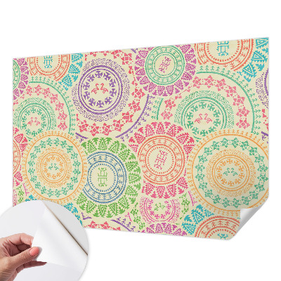 3D fototapet med färgglada mandalas