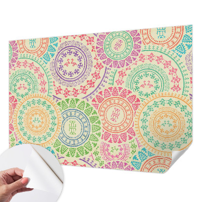 3D fototapet med färgglada mandalas