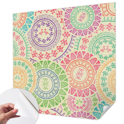 3D fototapet med färgglada mandalas
