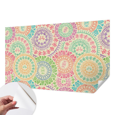 3D fototapet med färgglada mandalas