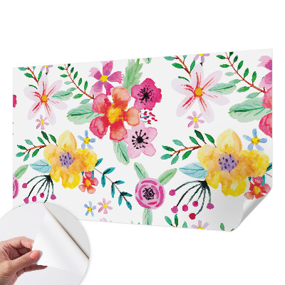 Fototapet barnrum med blommigt motiv som ger en fräsch känsla