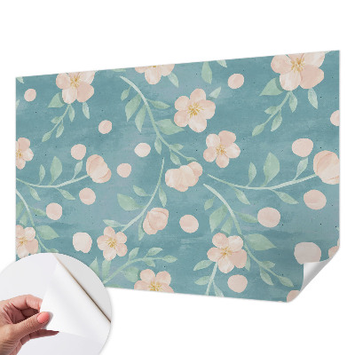 Fototapet för barn med blommönster i en elegant design