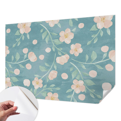 Fototapet för barn med blommönster i en elegant design
