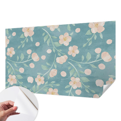 Fototapet för barn med blommönster i en elegant design