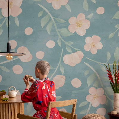 Fototapet för barn med blommönster i en elegant design