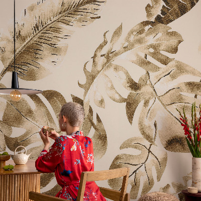 Självhäftande fotovägg med motiv av exotisk flora