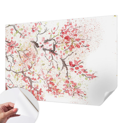 Peel and stick fototapet med motiv av blommande grenar