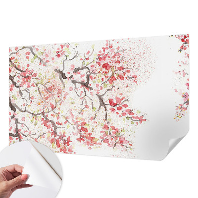 Peel and stick fototapet med motiv av blommande grenar