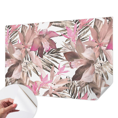 Fototapet barn med exotiska blommor