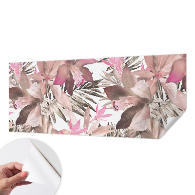 Fototapet barn med exotiska blommor