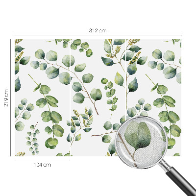 Självhäftande fototapet med motiv av gröna blad