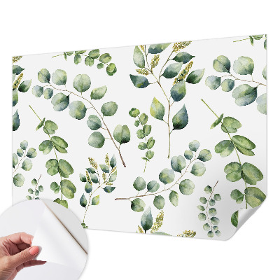 Självhäftande fototapet med motiv av gröna blad