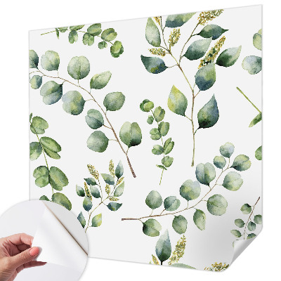 Självhäftande fototapet med motiv av gröna blad
