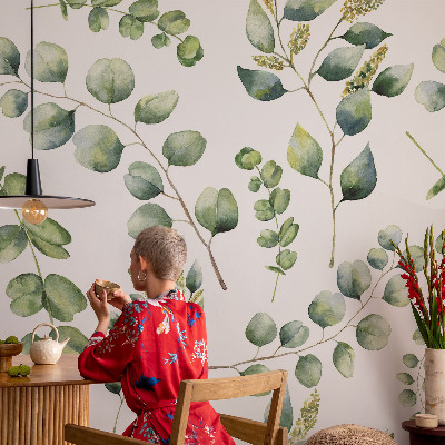Självhäftande fototapet Gröna blad