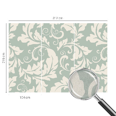 3D fototapet med dekorativa blad
