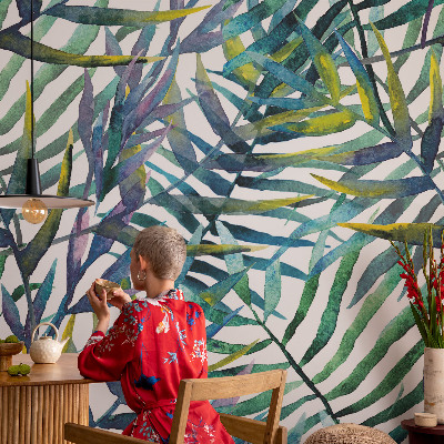 Självhäftande fototapet med motiv av exotisk vegetation