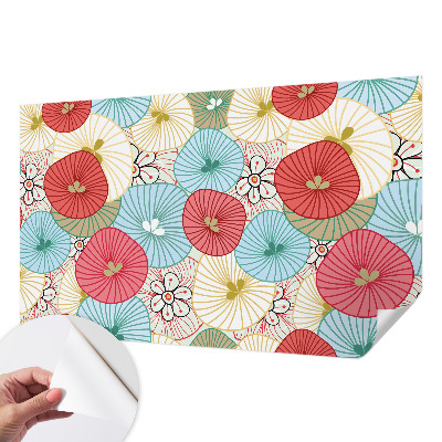 3D fototapet med blommönster