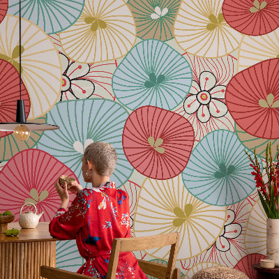 3D fototapet Blommönster