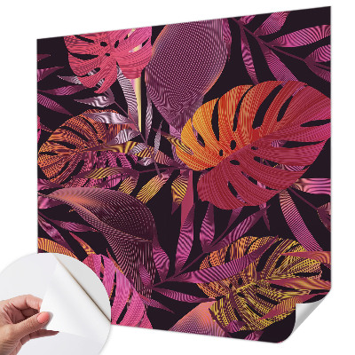 Självhäftande fotovägg med motiv av exotiska blad