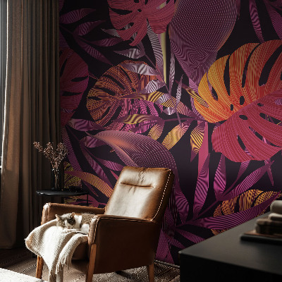 Självhäftande fotovägg Exotiska blad